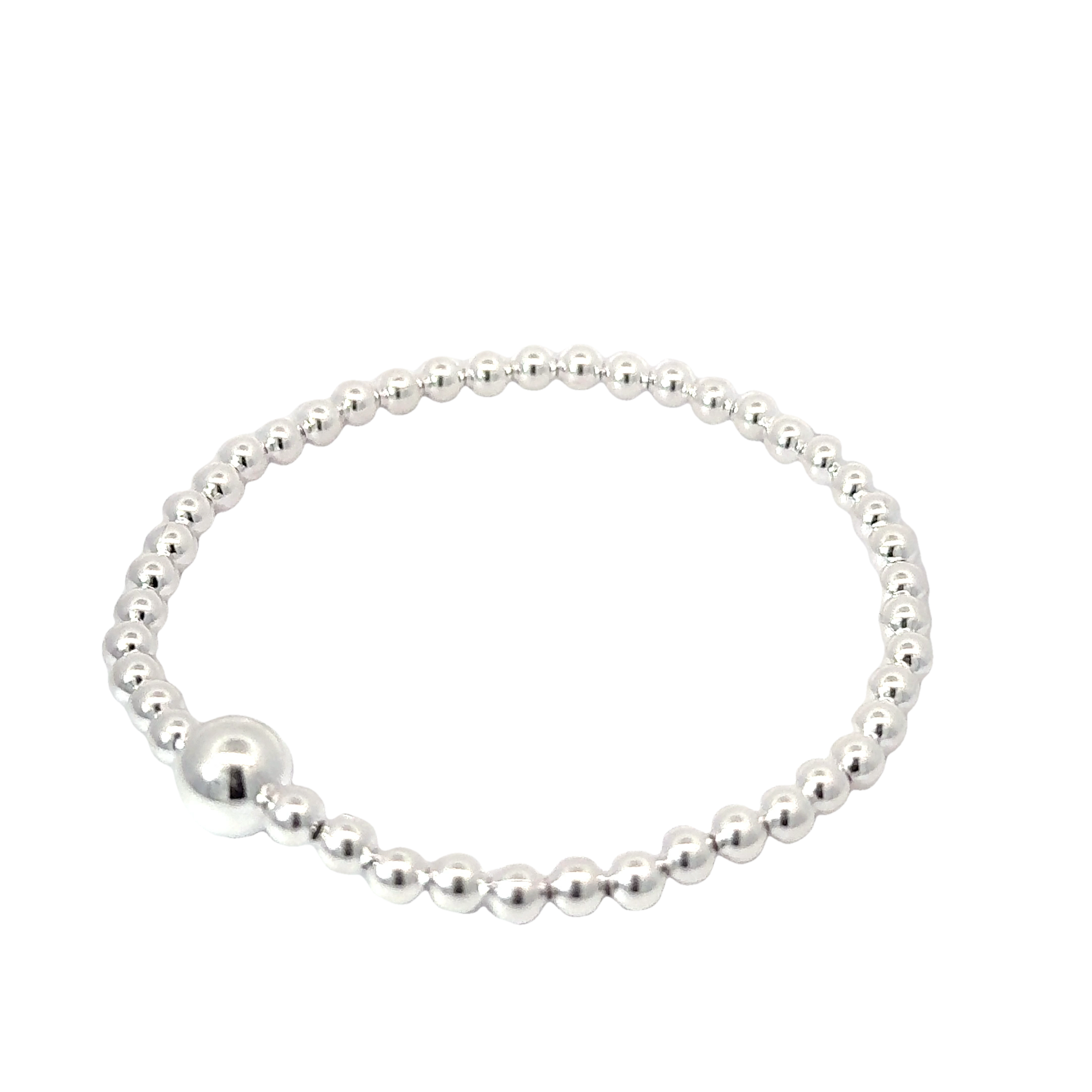 Perlen Armband 4mm, Einheitslänge, gold, silber, mit dicker Kugel