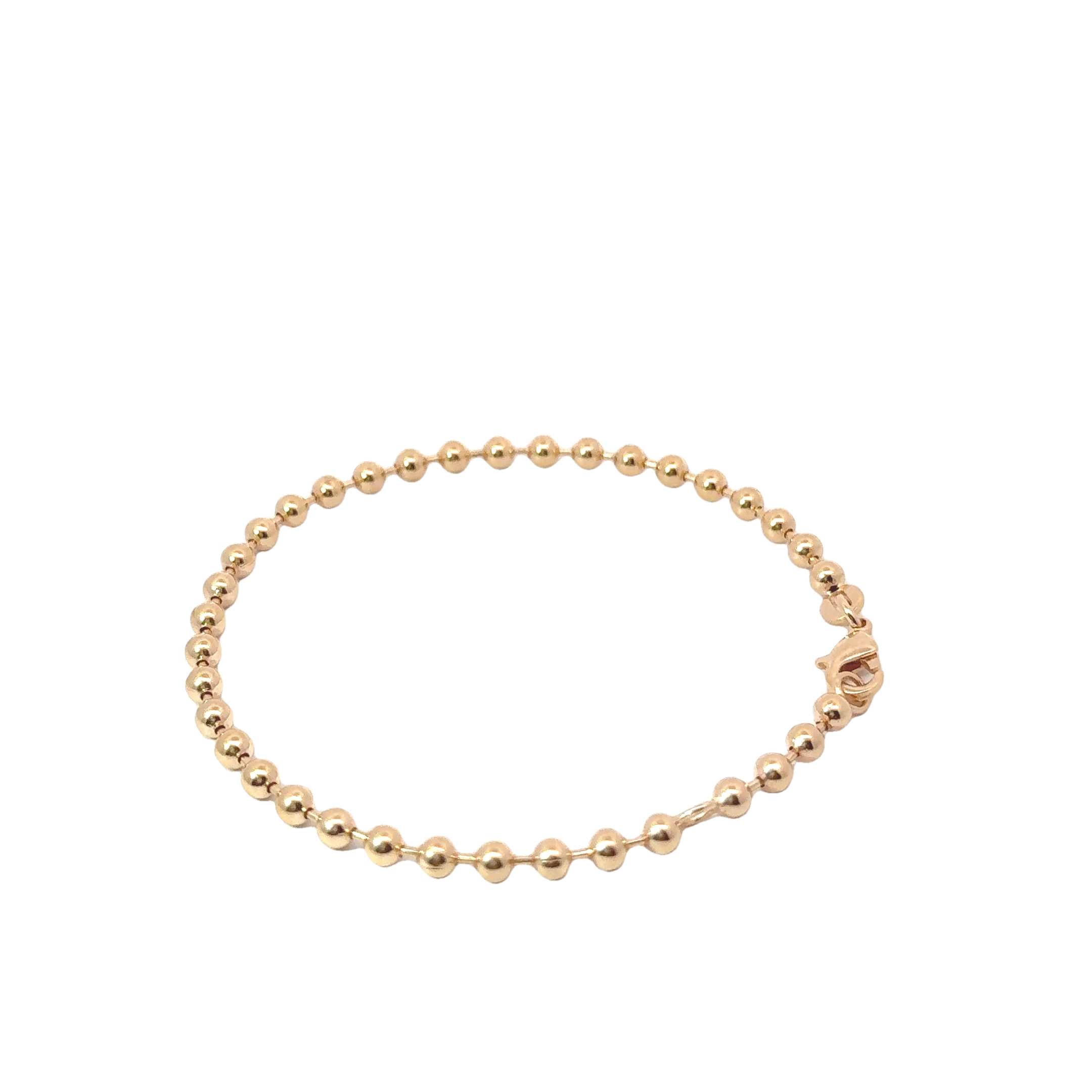 Kugelketten Armband 3mm mit / ohne 15mm Anhänger Plakette