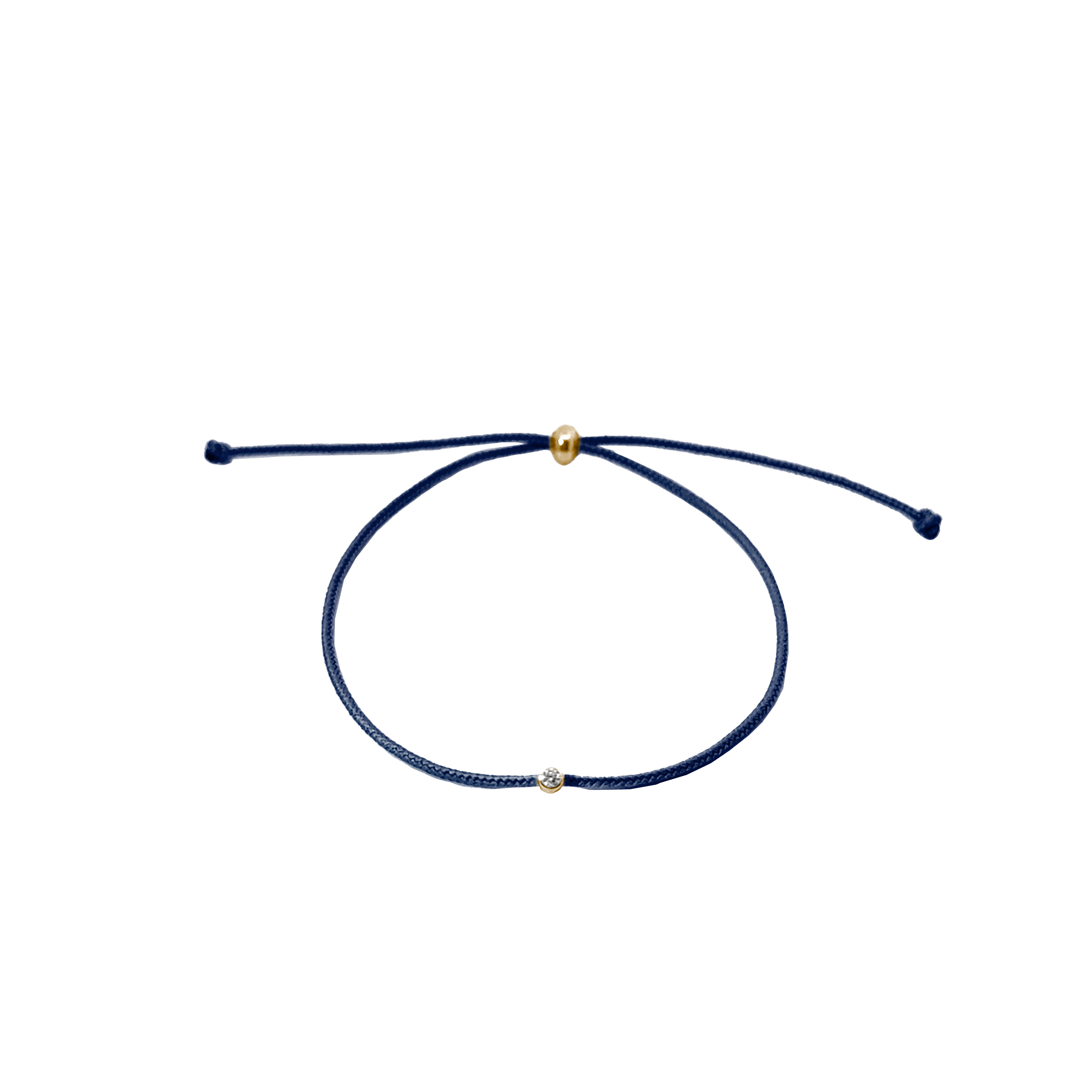 Lucky Bracelet Real Diamond black / grey / beige / dark green / dark blue / orange / red / light blue / chocolate in gold / silver