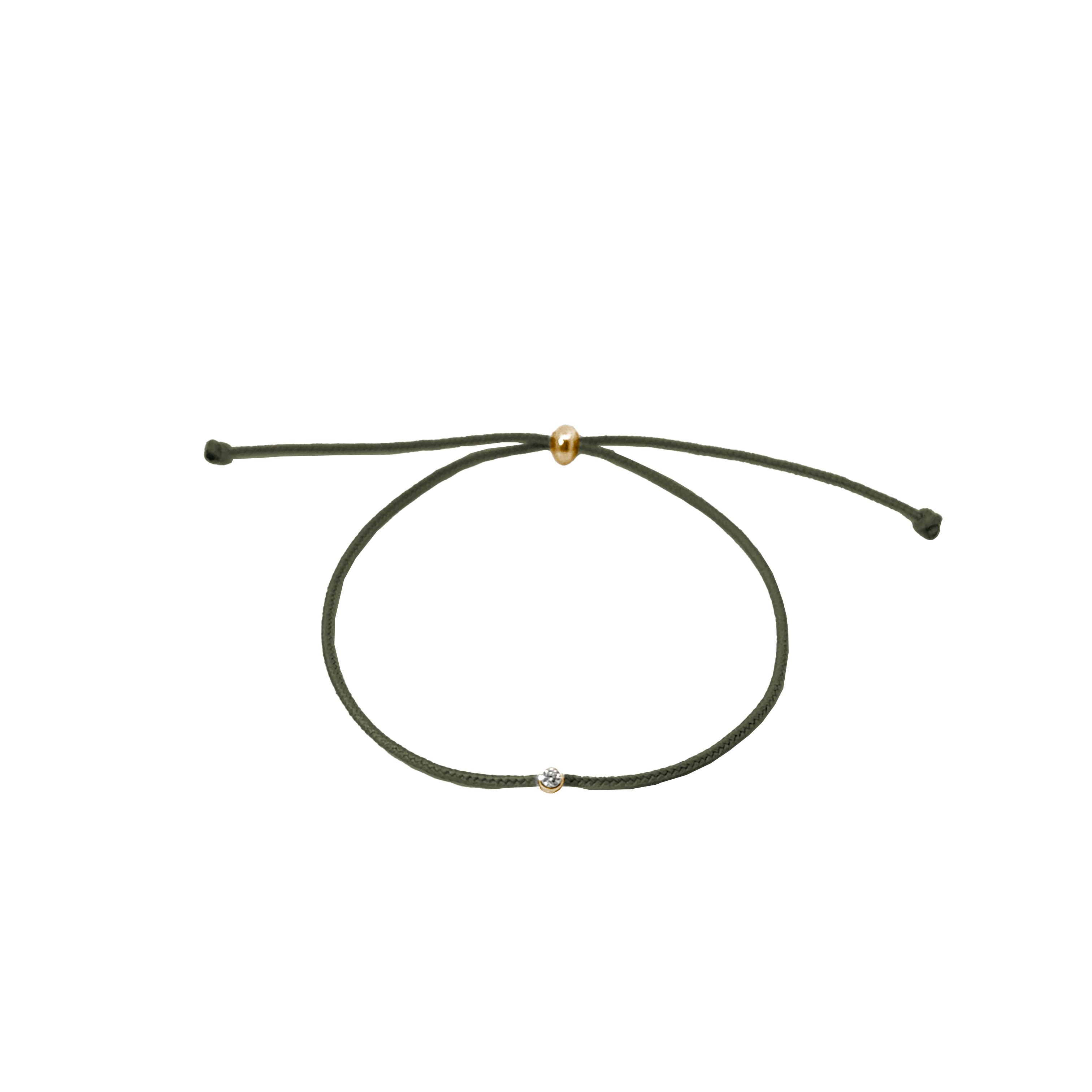 Lucky Bracelet Real Diamond black / grey / beige / dark green / dark blue / orange / red / light blue / chocolate in gold / silver