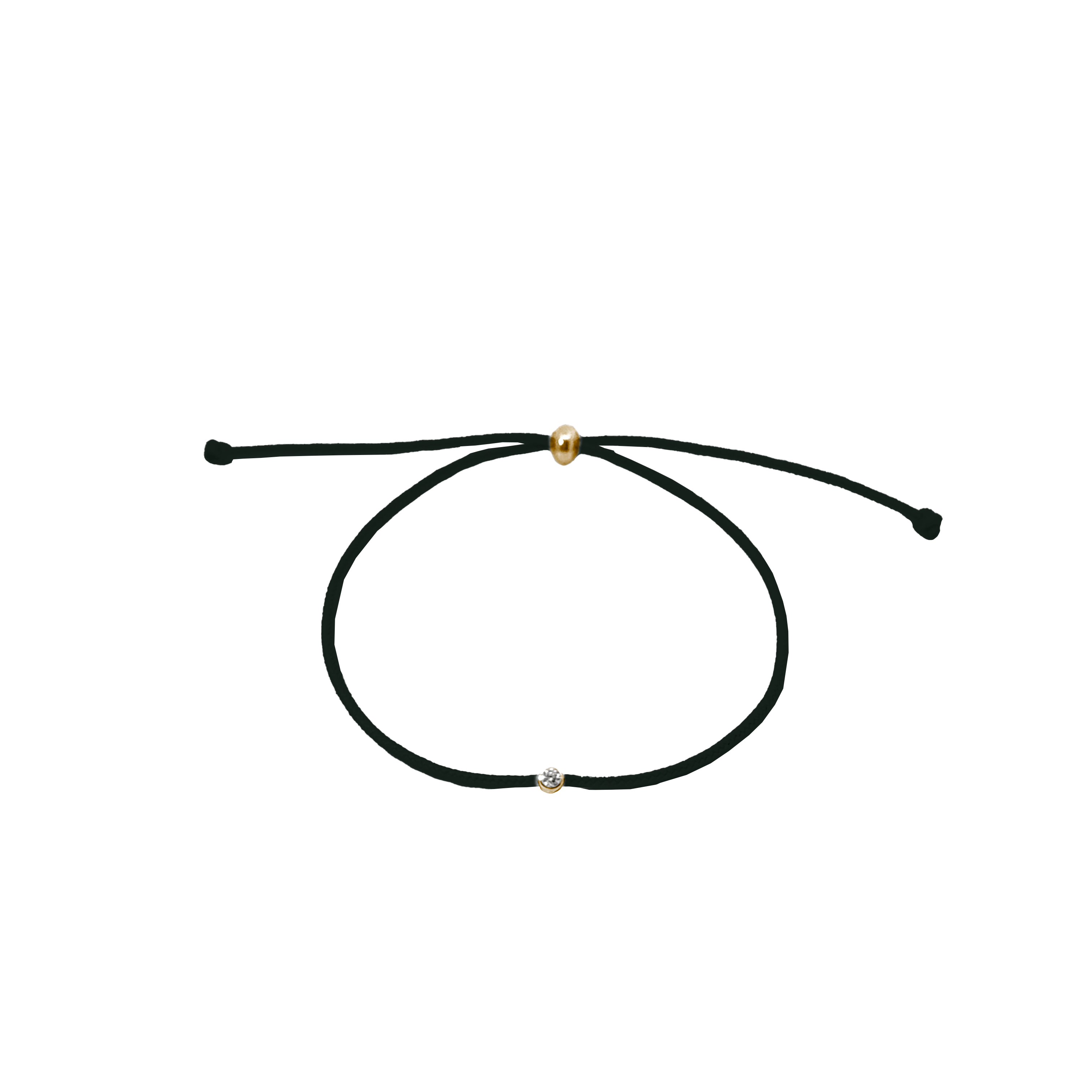 Lucky Bracelet Real Diamond black / grey / beige / dark green / dark blue / orange / red / light blue / chocolate in gold / silver