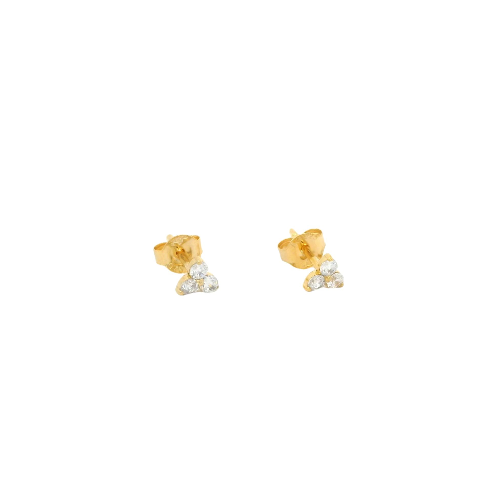 Dreieck Ohrstecker mit 3 Steinchen