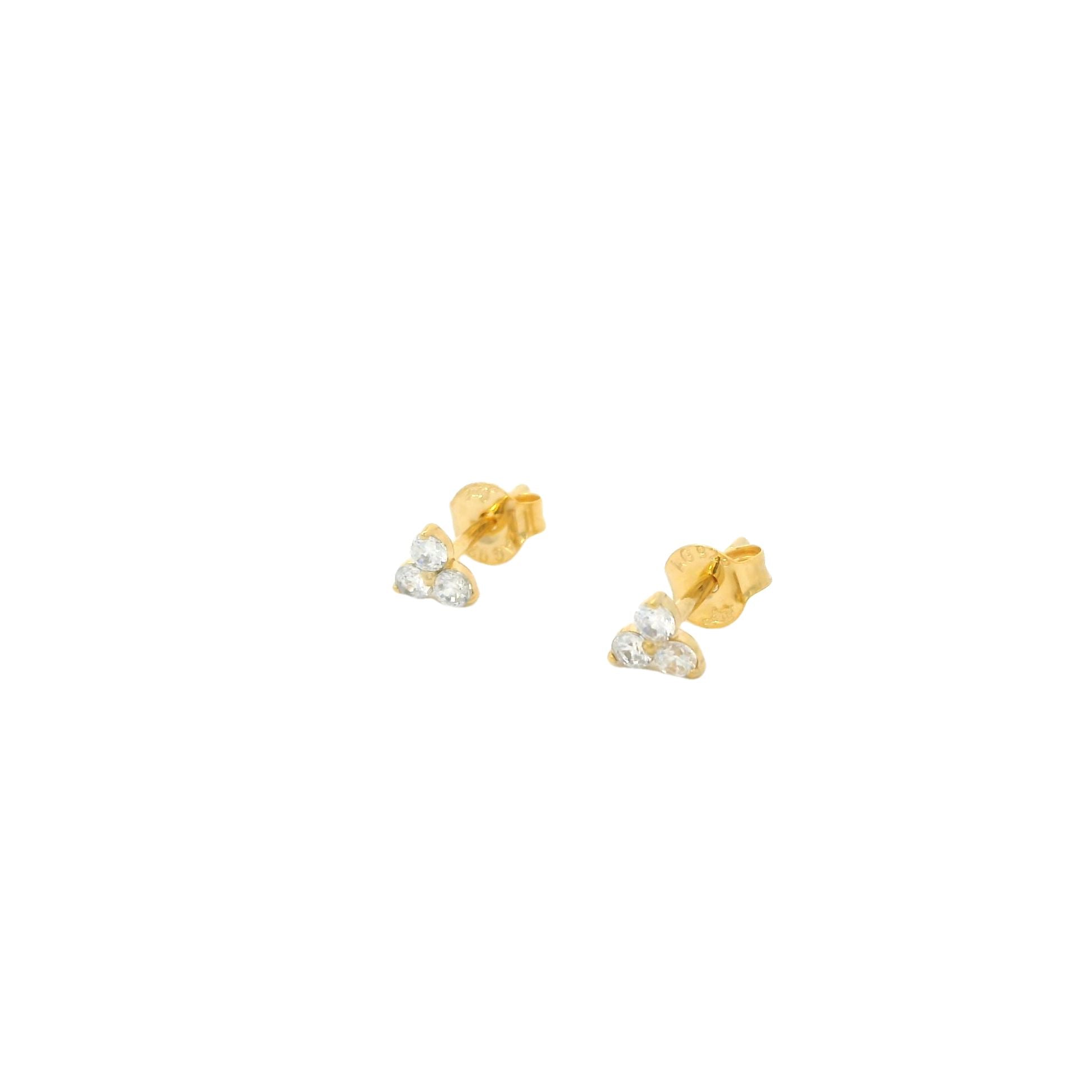 Dreieck Ohrstecker mit 3 Steinchen