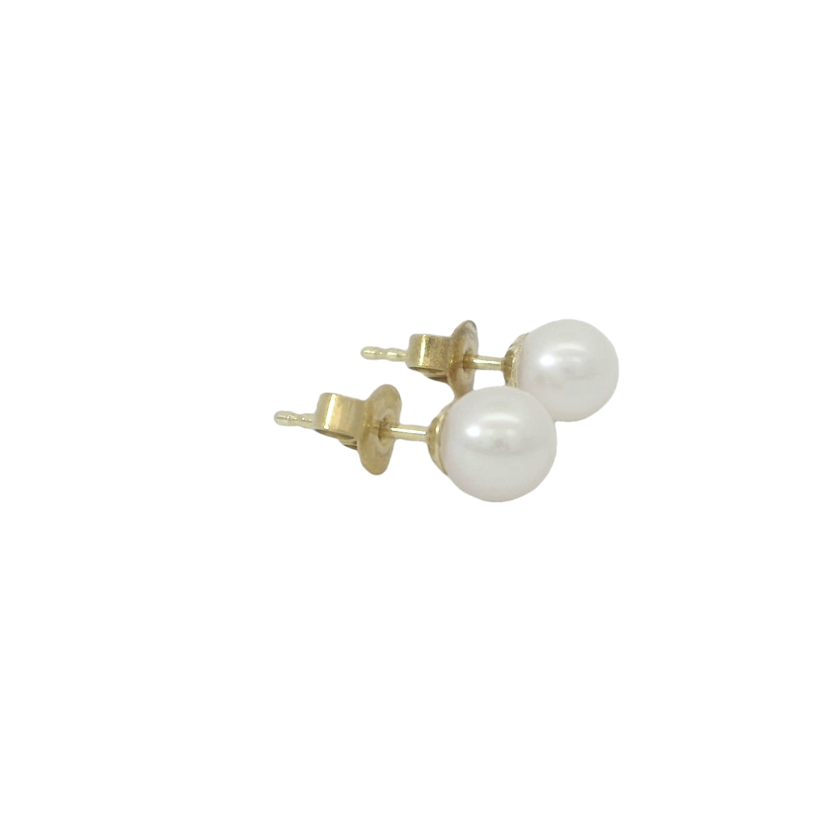 Große, weisse Süsswasser Perlen Stecker 6mm