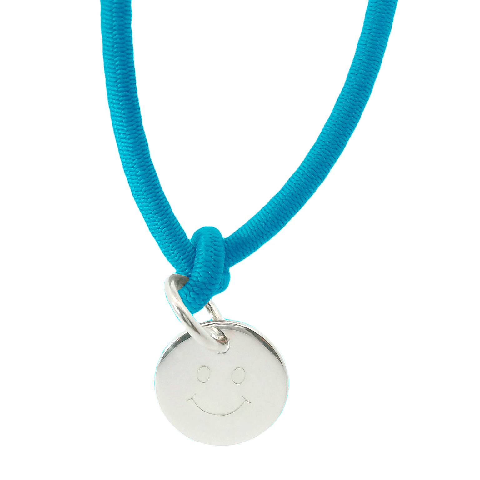 Dickes Nylon Armband 'Smiley' mit Anhänger Plakette, personalisiert