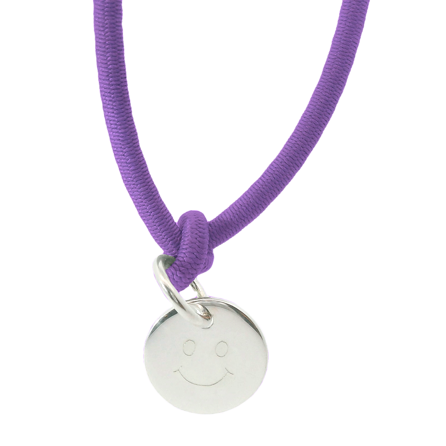 Dickes Nylon Armband 'Smiley' mit Anhänger Plakette, personalisiert