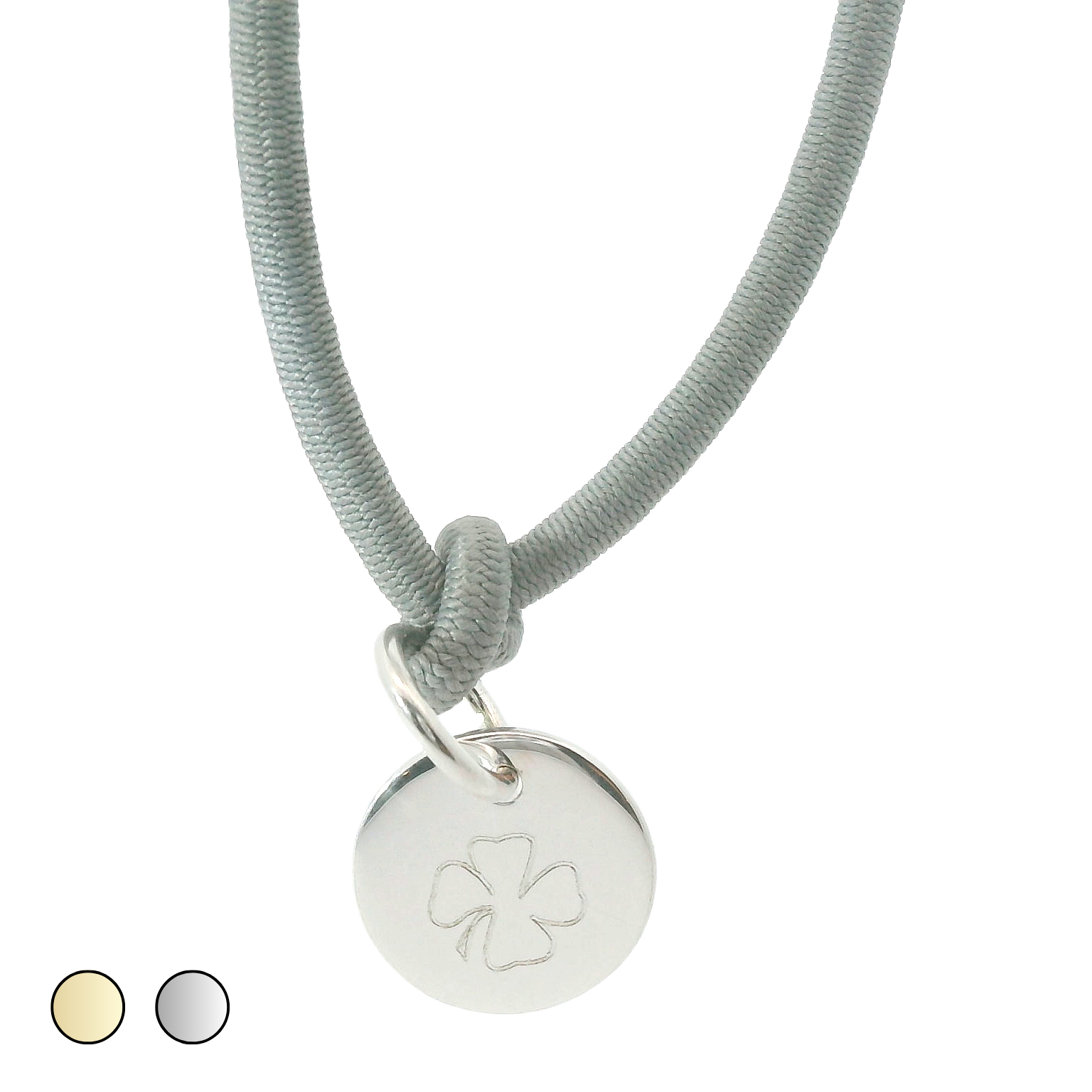 Dickes Nylon Armband 'Kleeblatt' mit Anhänger Plakette, personalisiert