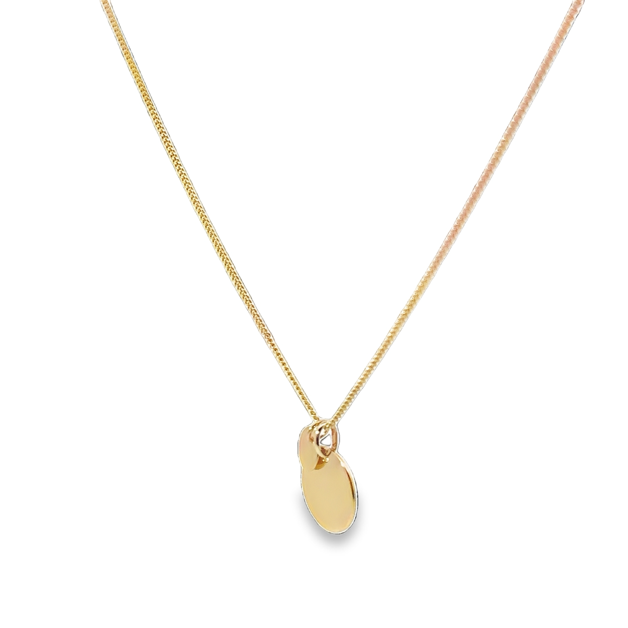 Feine, flache Gliederkette ‚Tinchen’ mit Anhänger Plakette