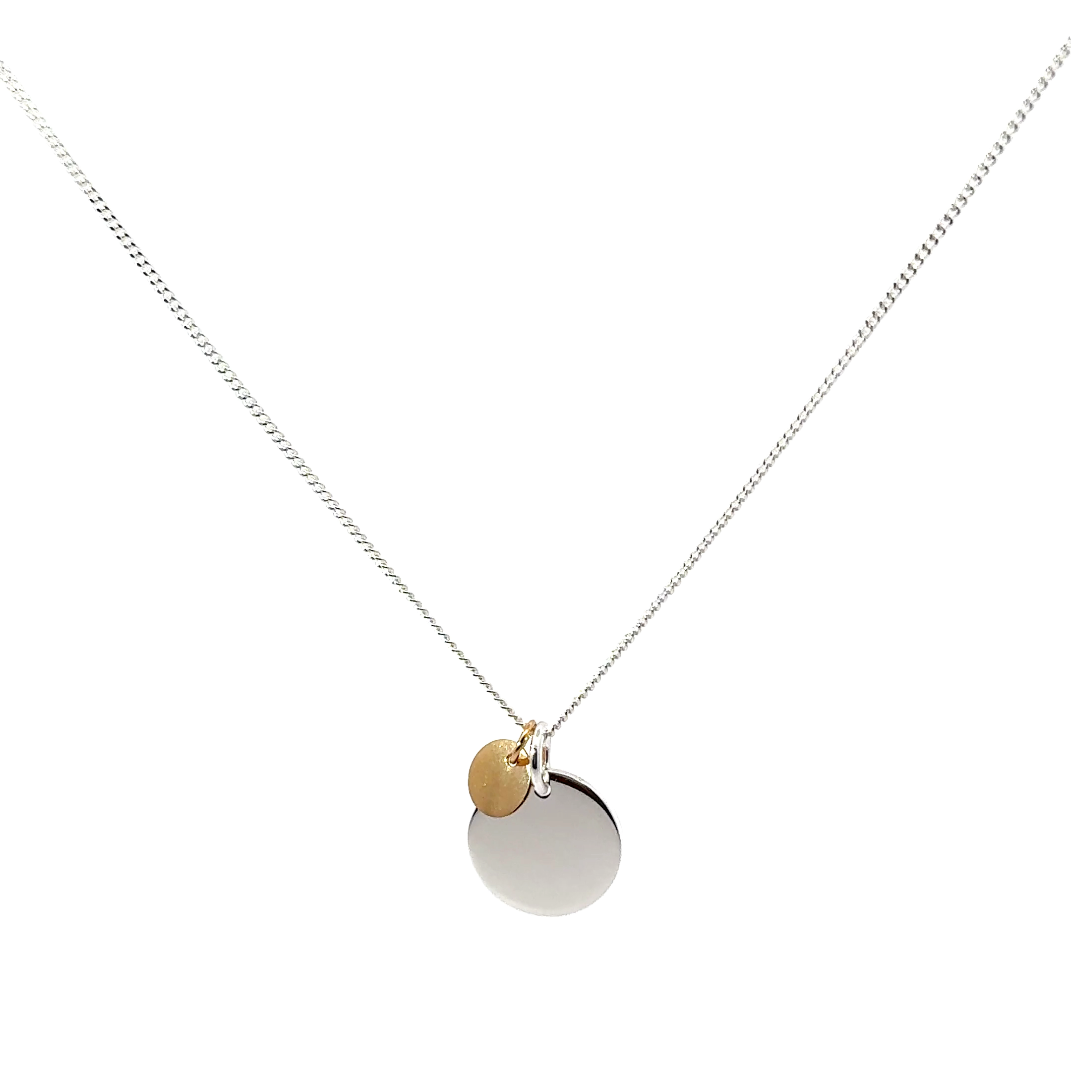 Feine, flache Gliederkette ‚Tinchen’ mit Anhänger Plakette