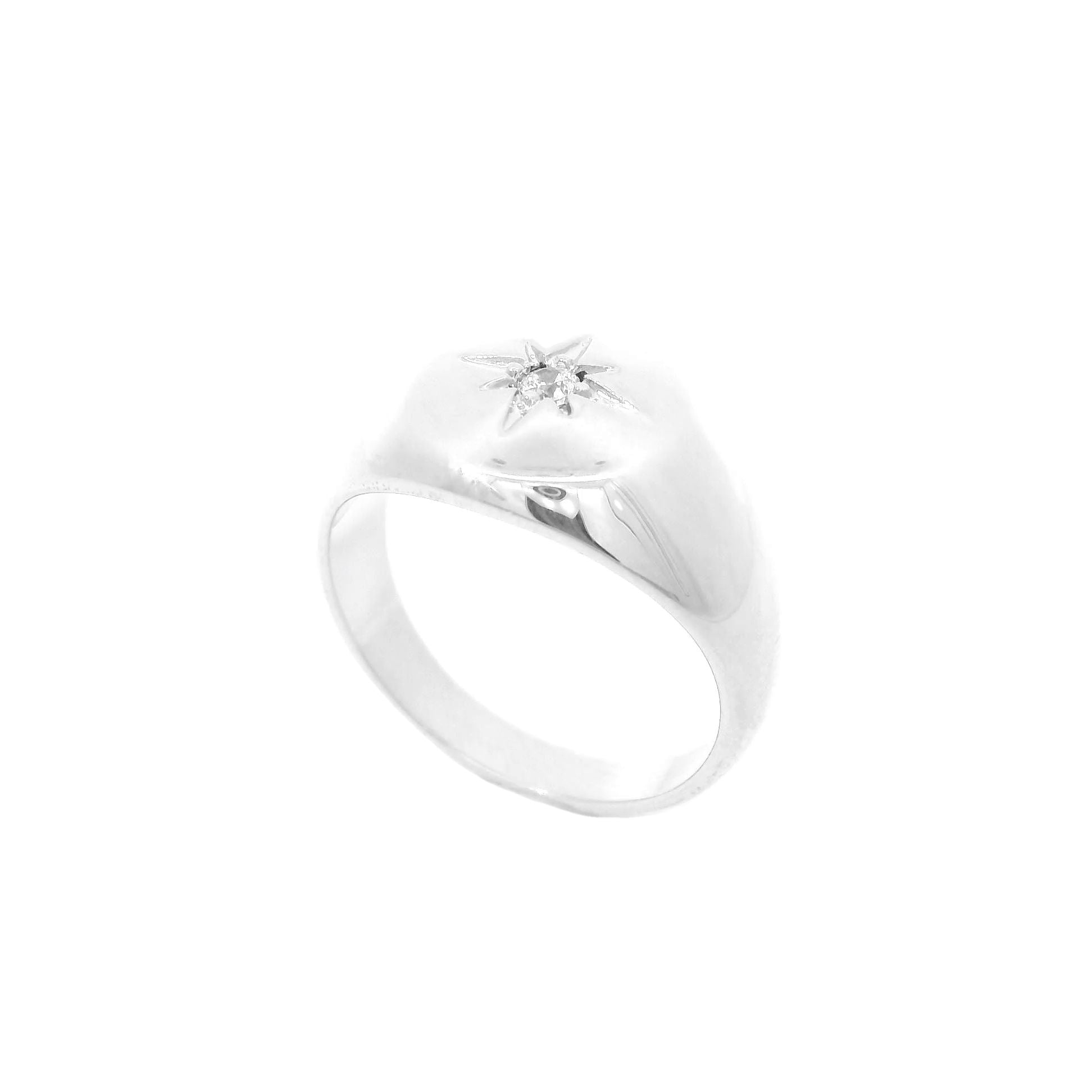 Large Signet Ring Diamond Compass