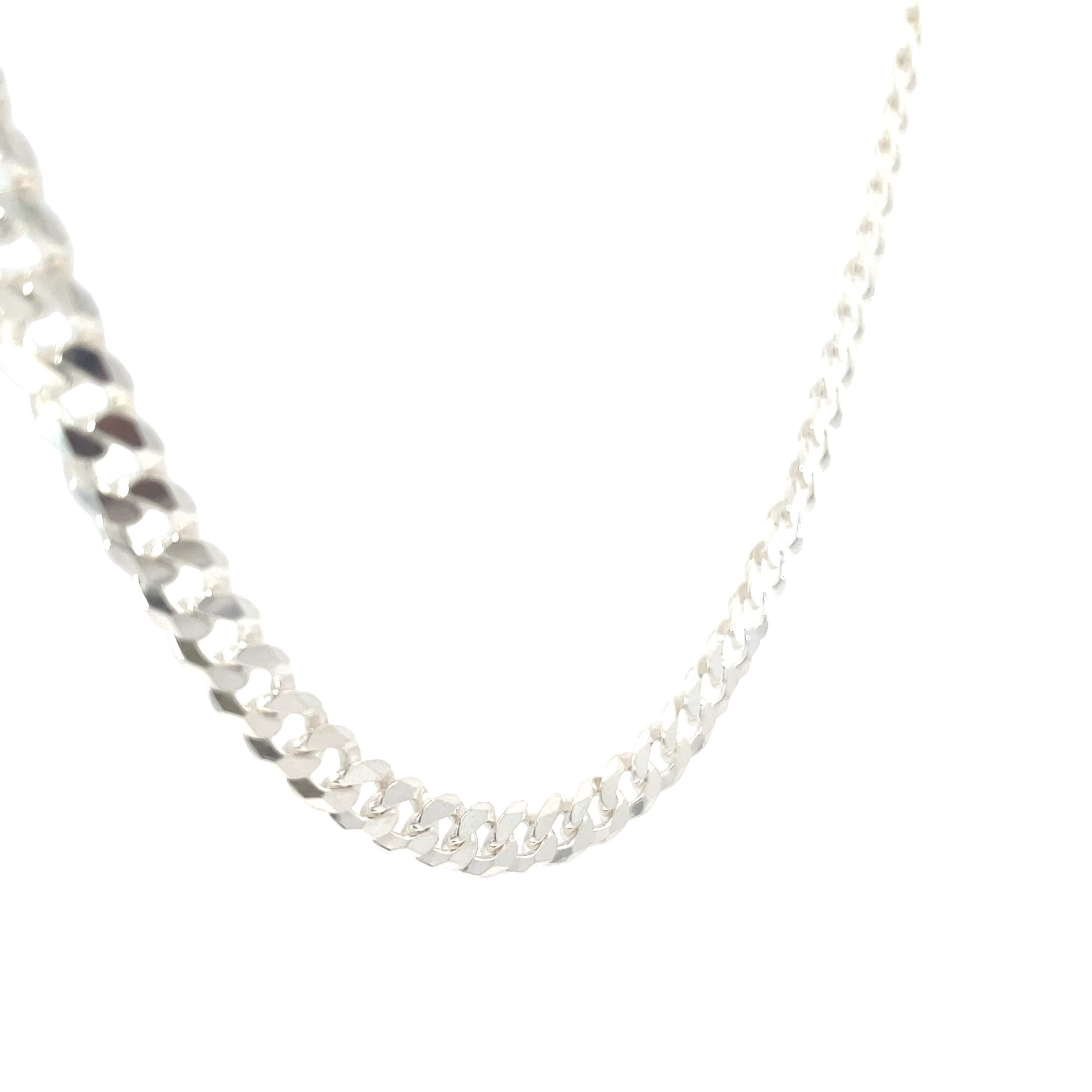 Thick, flat link chain 'Madrid' silver