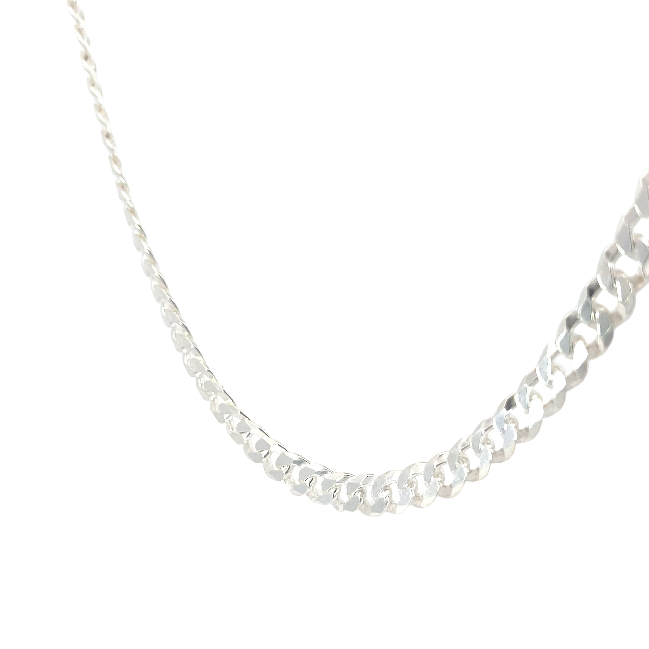 Thick, flat link chain 'Madrid' silver