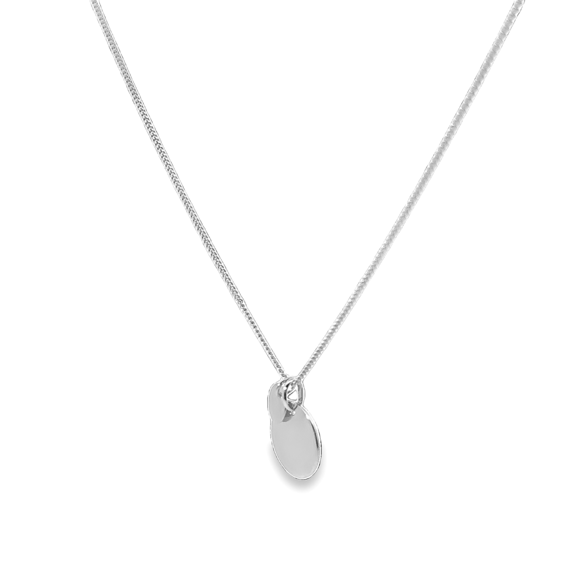 Feine, flache Gliederkette ‚Tinchen’ mit Anhänger Plakette