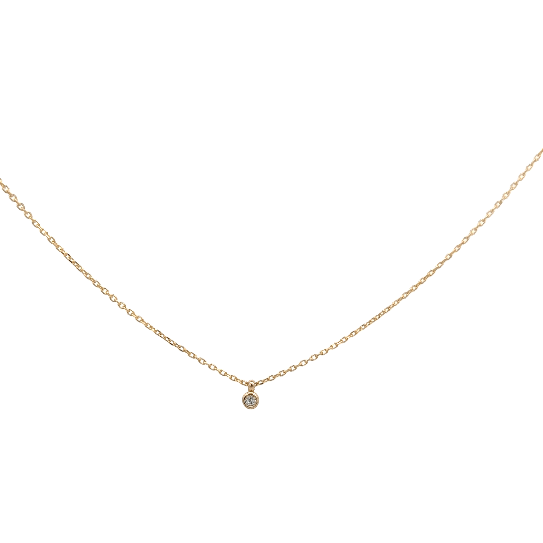 Ganz feine, klassische Gliederkette mit Mini Anhänger Zirkonia - Little Smile