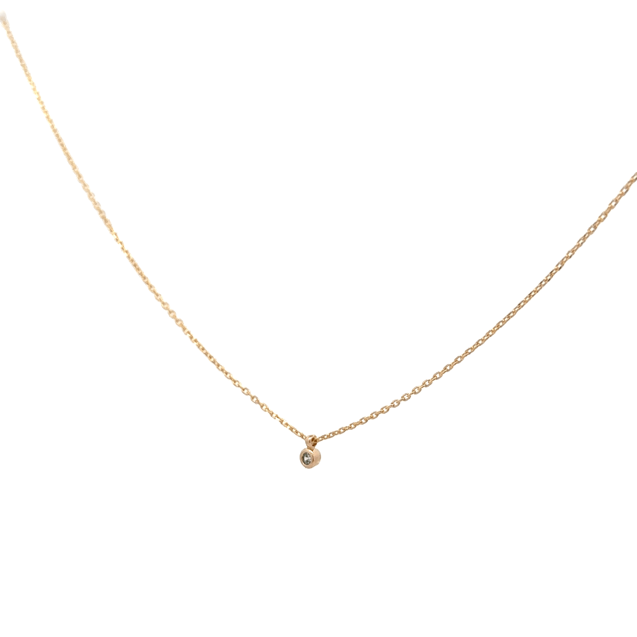 Ganz feine, klassische Gliederkette mit Mini Anhänger Zirkonia - Little Smile