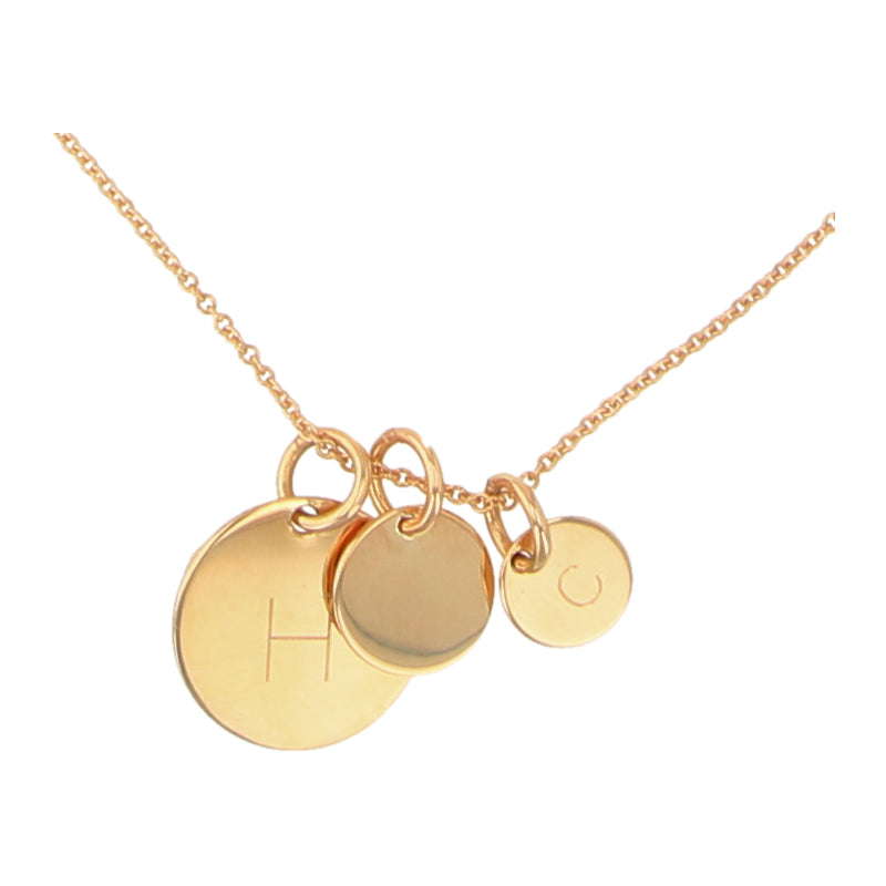 Echtgold Kette 8K mit Anhänger Plakette