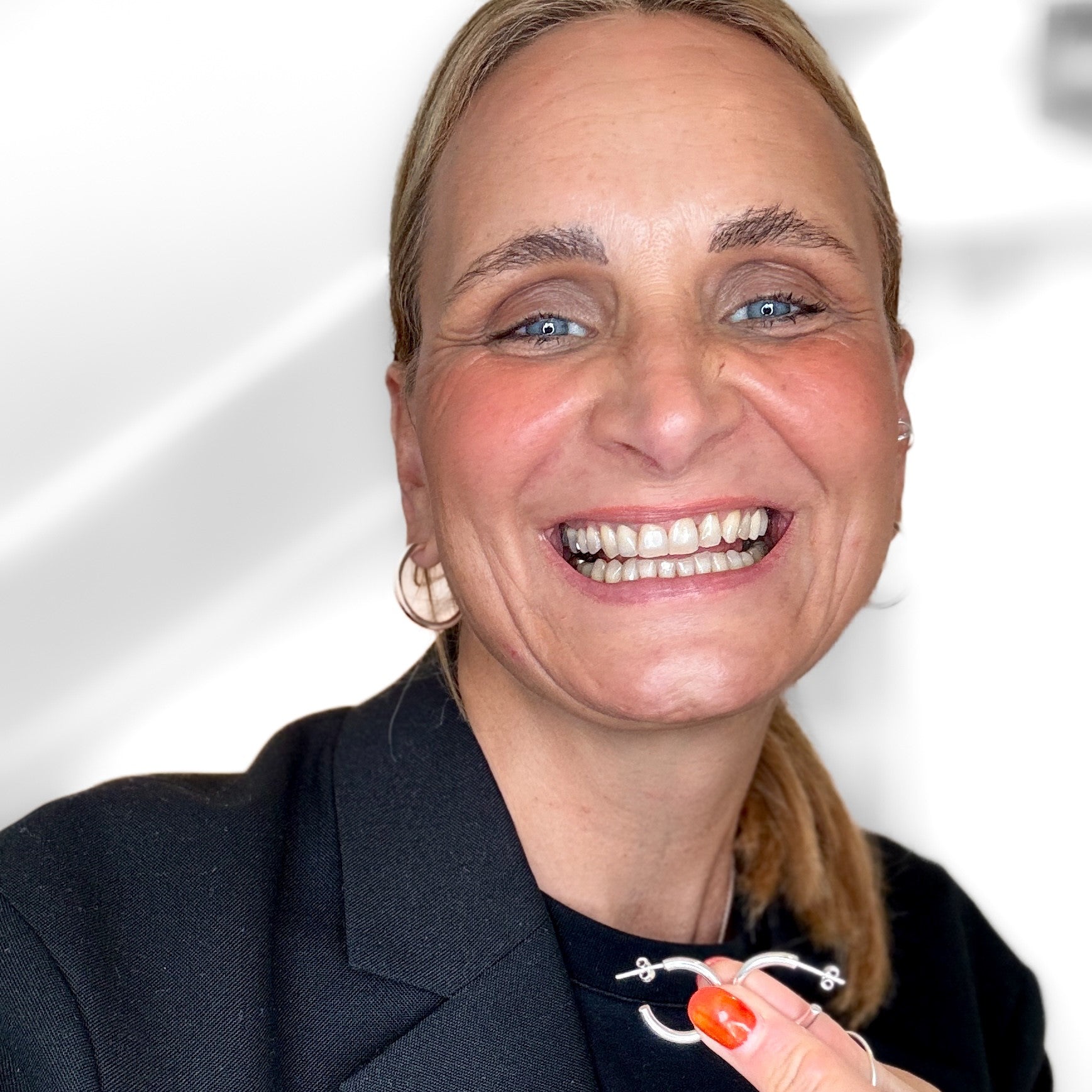 Mitteldicke, große XL, leichte Creolen mit Stecker, 30mm * 3mm, silber, Statement Creolen