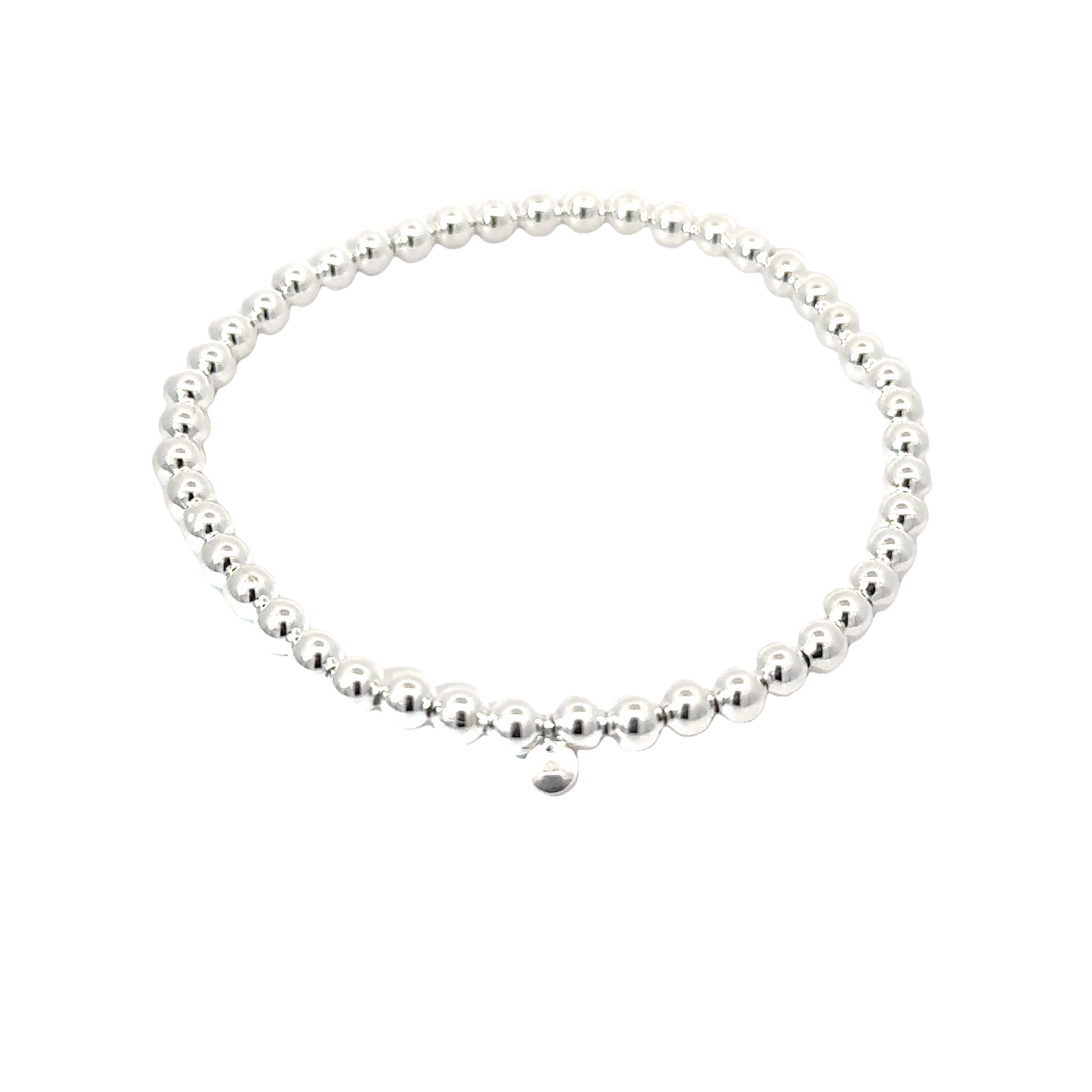 Silver pearl bracelet 4mm, one size