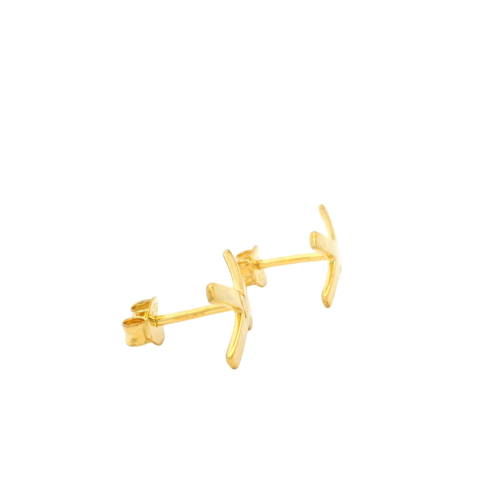 Earrings Cross 'Connected' Gold