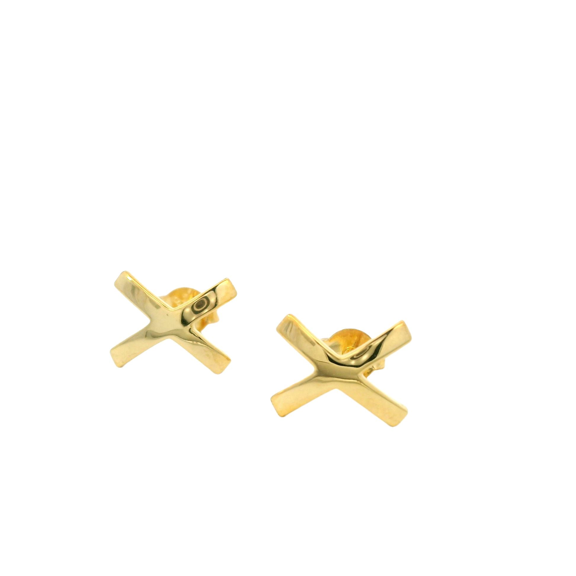 Earrings Cross 'Connected' Gold