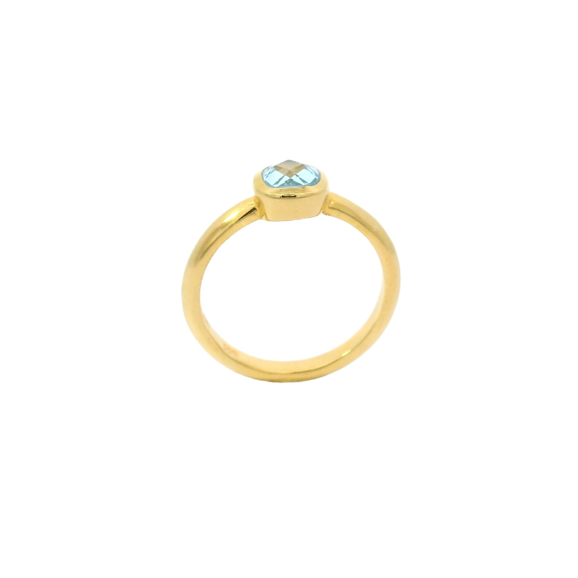 Cocktail Ring Edelstein Blau Topas, Citrin