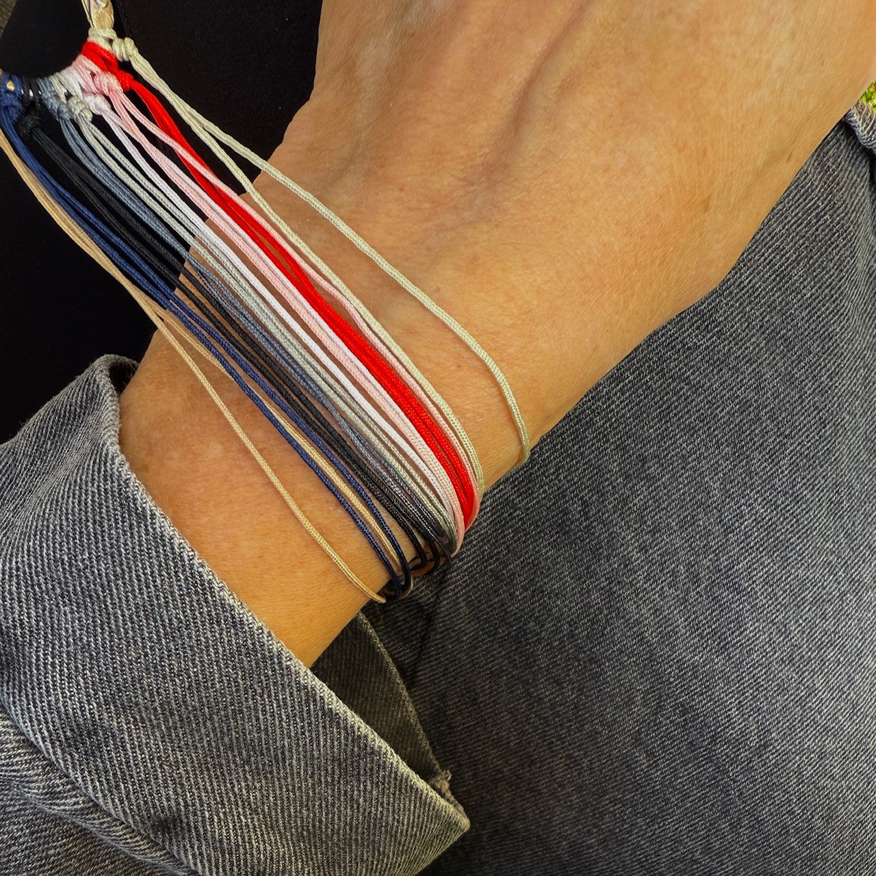 'Schön, dass es dich gibt' Armband mit runder Plakette und Karte, personalisiert