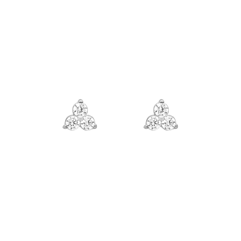 triangle earrings with 3 stones